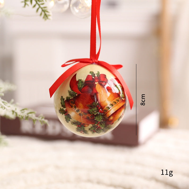 Christmas Ball Ornaments Set Foam Glitter Tree Decor