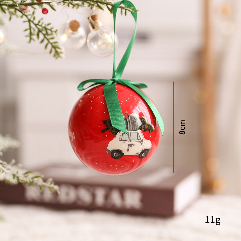 Christmas Ball Ornaments Set Foam Glitter Tree Decor
