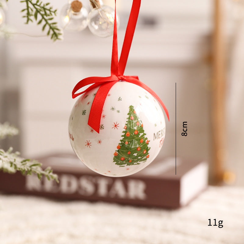 Christmas Ball Ornaments Set Foam Glitter Tree Decor