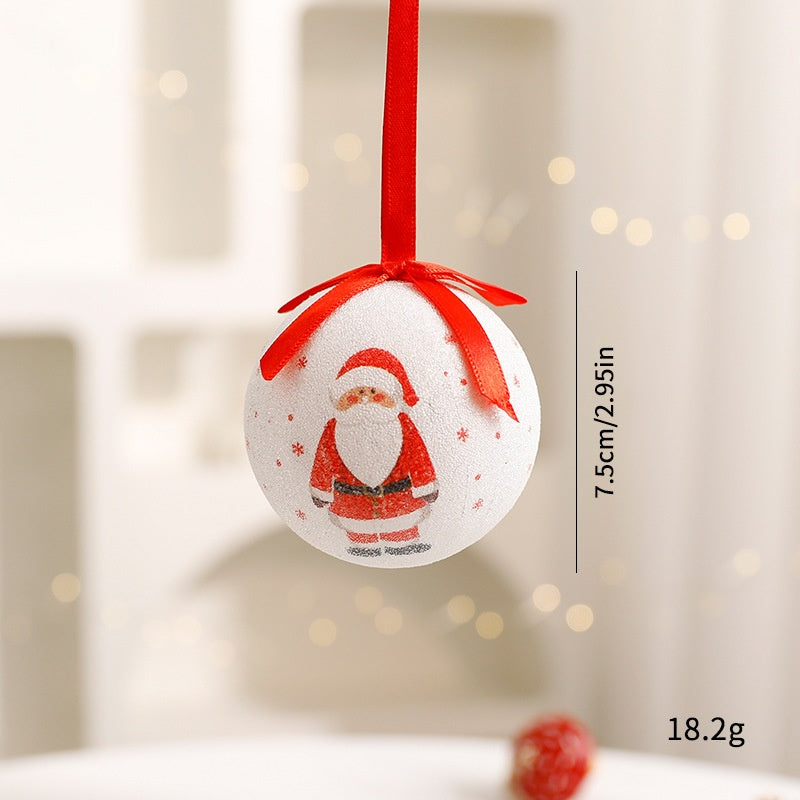 Christmas Ball Ornaments Set Foam Glitter Tree Decor