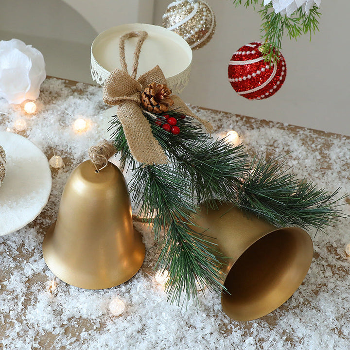 Christmas Bell Ornament for Rustic Holiday Door Decor