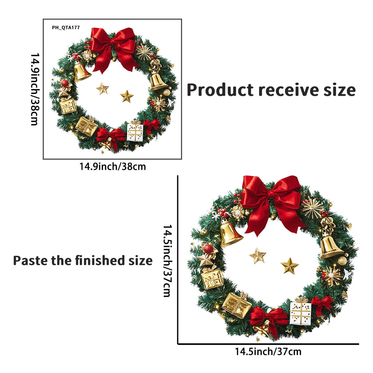 Christmas Wall Sticker Wreath for Instant Holiday Cheer