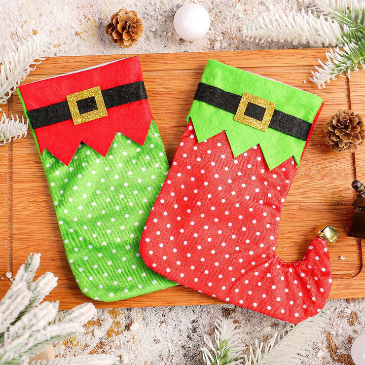 Christmas Stockings With Playful Elf & Santa Style