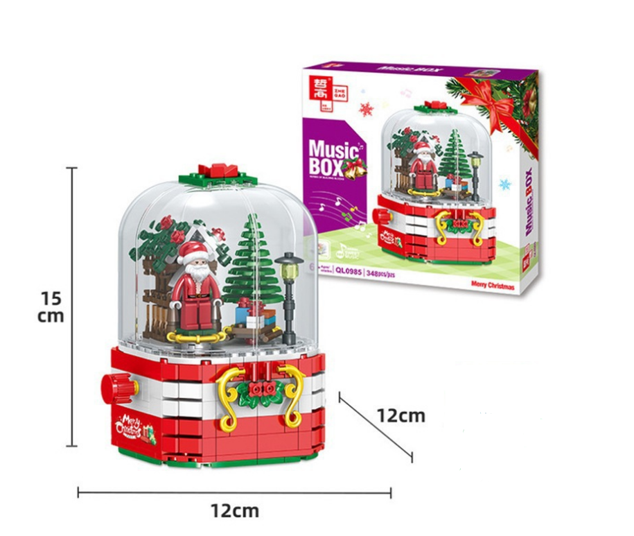 Christmas Building Music Box 348-Piece Holiday Set
