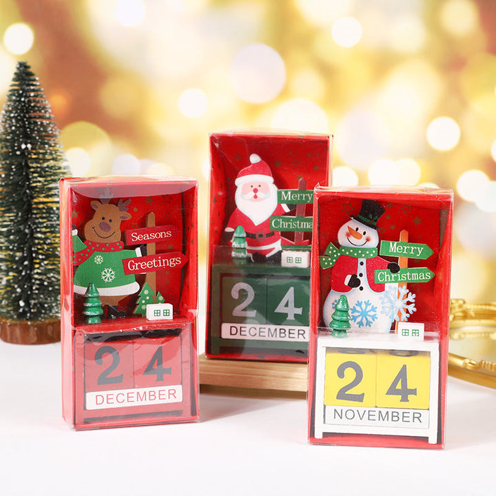 Perpetual Christmas Calendar Wooden Snowman Ornament
