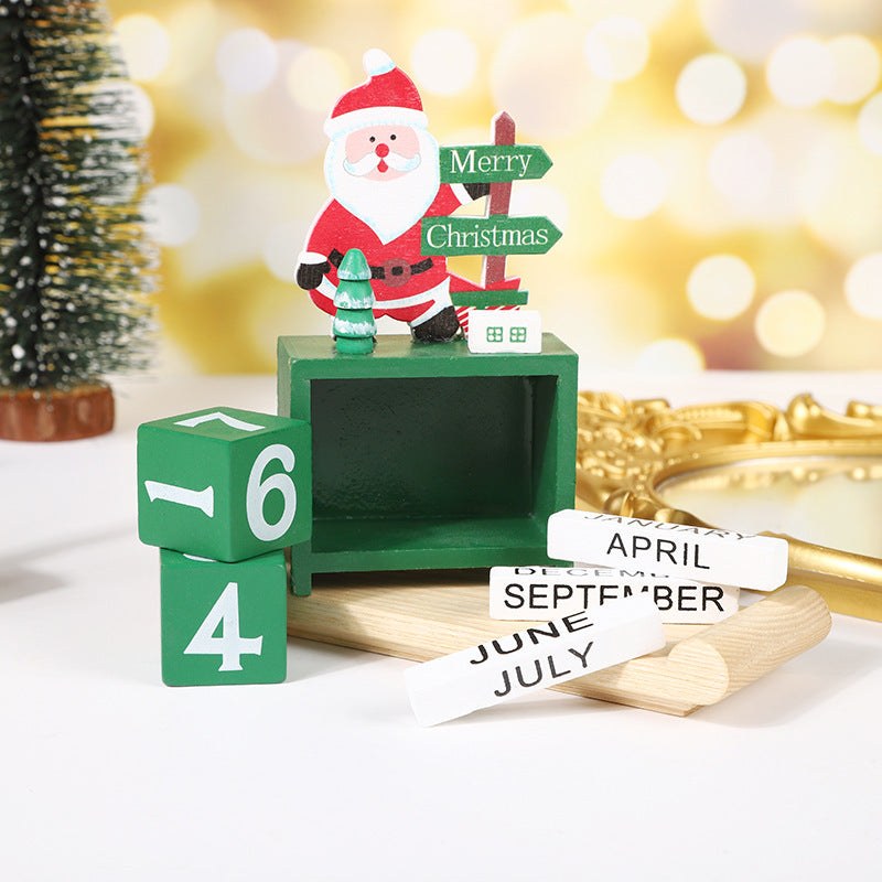 Perpetual Christmas Calendar Wooden Snowman Ornament