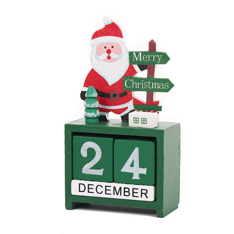 Perpetual Christmas Calendar Wooden Snowman Ornament