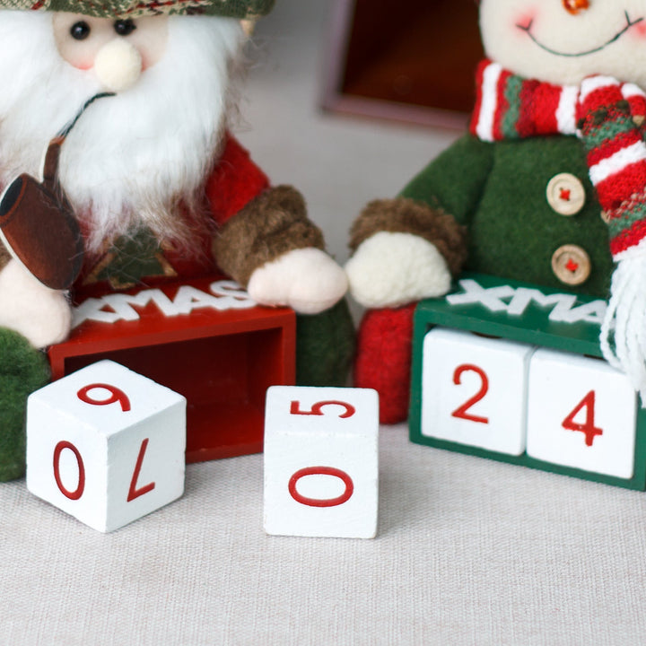 Christmas Calendar Snowman & Old Man Tabletop Decor