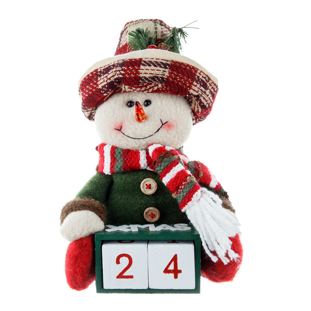 Christmas Calendar Snowman & Old Man Tabletop Decor