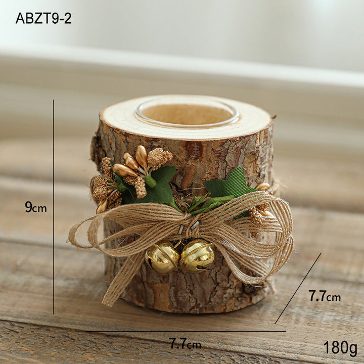 Rustic Christmas Candle Holder for Warm Holiday Glow