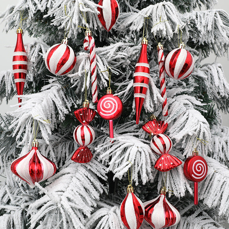 Christmas Candy Cane Ornaments Set of 7 Gift Boxed