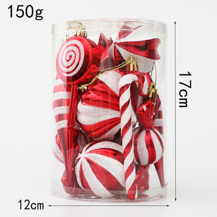 Christmas Candy Cane Ornaments Set of 7 Gift Boxed