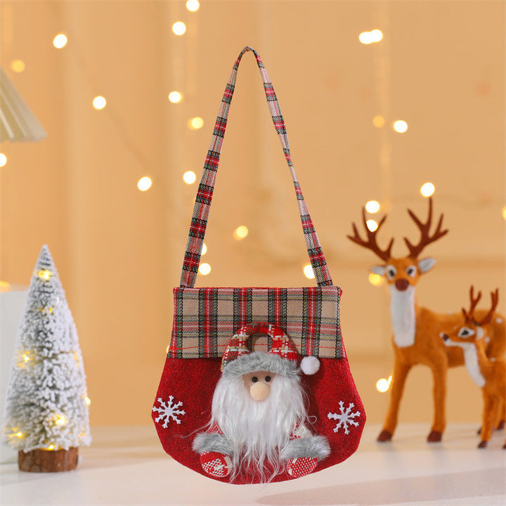 Reusable Christmas Gift Bag With Plush Character Charm