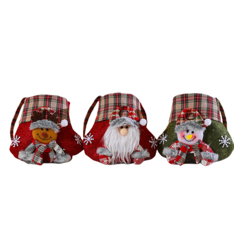 Reusable Christmas Gift Bag With Plush Character Charm