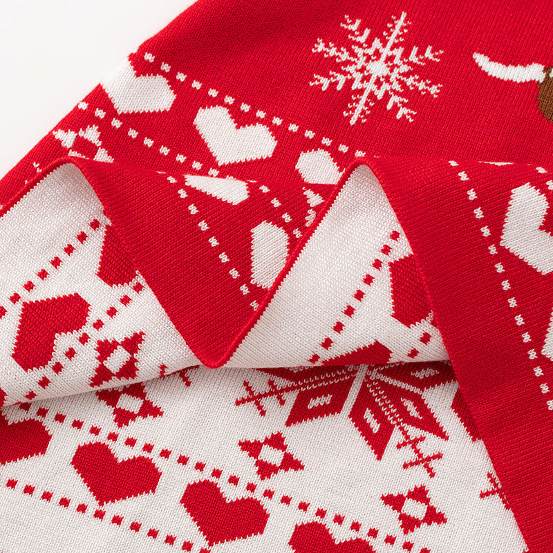 Christmas Reindeer Knitted Dress for Girls | Cozy
