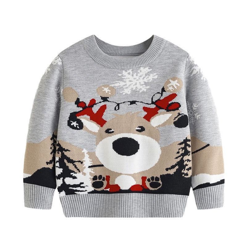 Cozy Knit Sweater — Festive Reindeer Holiday Layer