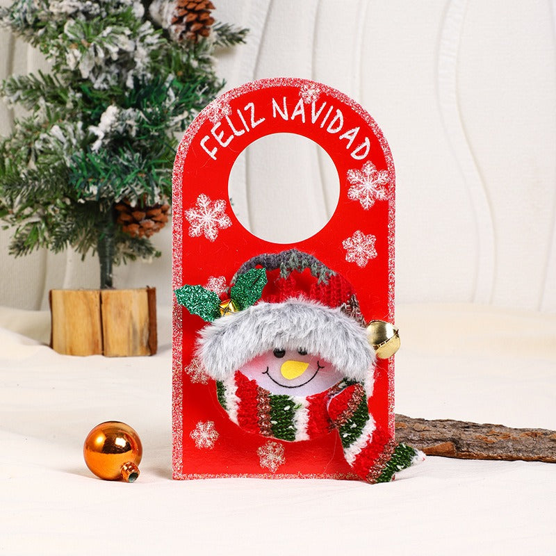 Christmas Door Ornament With Sparkly Snowman Cheer