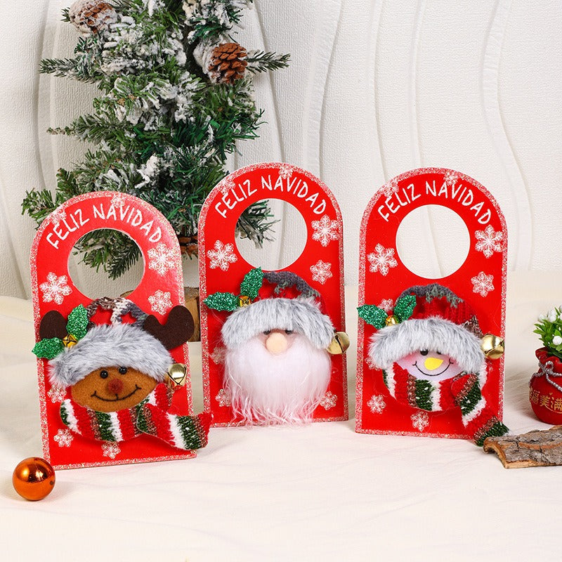 Christmas Door Ornament With Sparkly Snowman Cheer