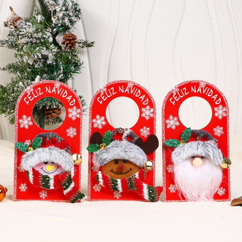 Christmas Door Ornament With Sparkly Snowman Cheer
