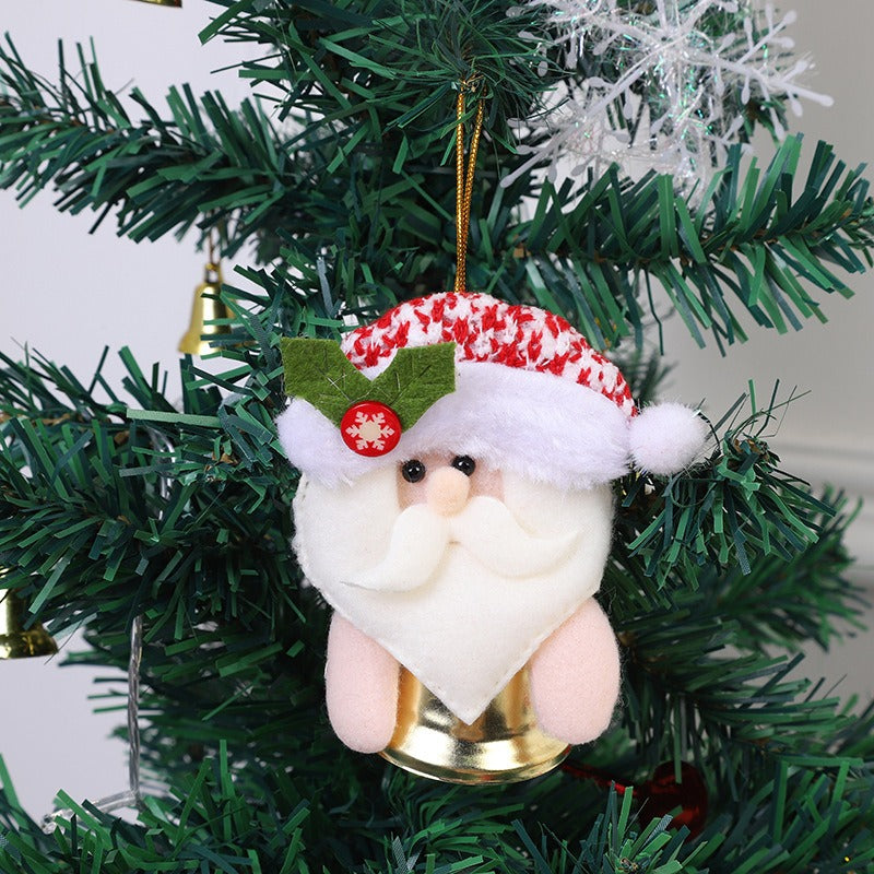Plush Santa Reindeer Christmas Tree Bell Ornament Decor