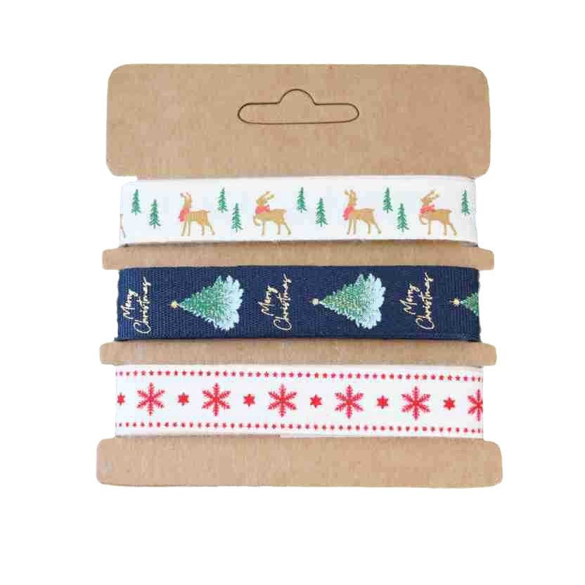 Christmas Ribbon Set for Festive Gift Wrapping & Decor