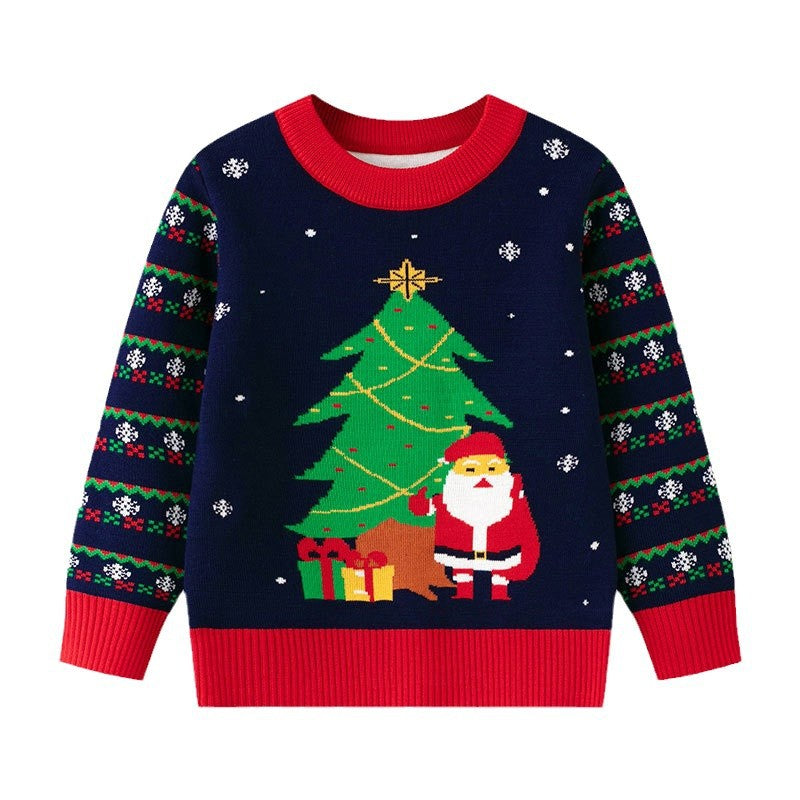 Christmas Baby Sweater Santa Tree Knit Holiday Outfit