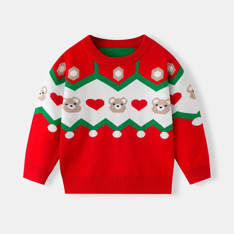 Baby Christmas Sweater With Cozy Festive Teddy Bear