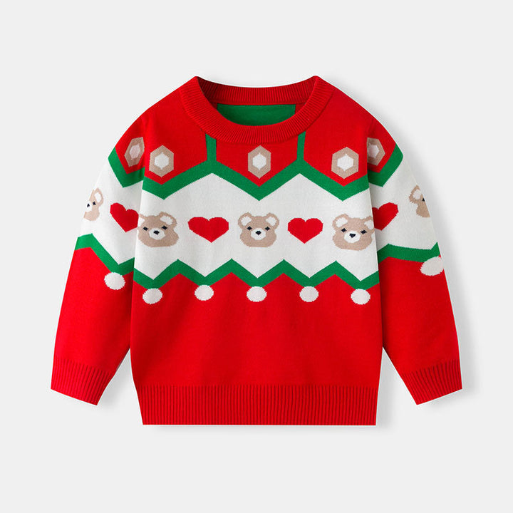 Baby Christmas Sweater With Cozy Festive Teddy Bear