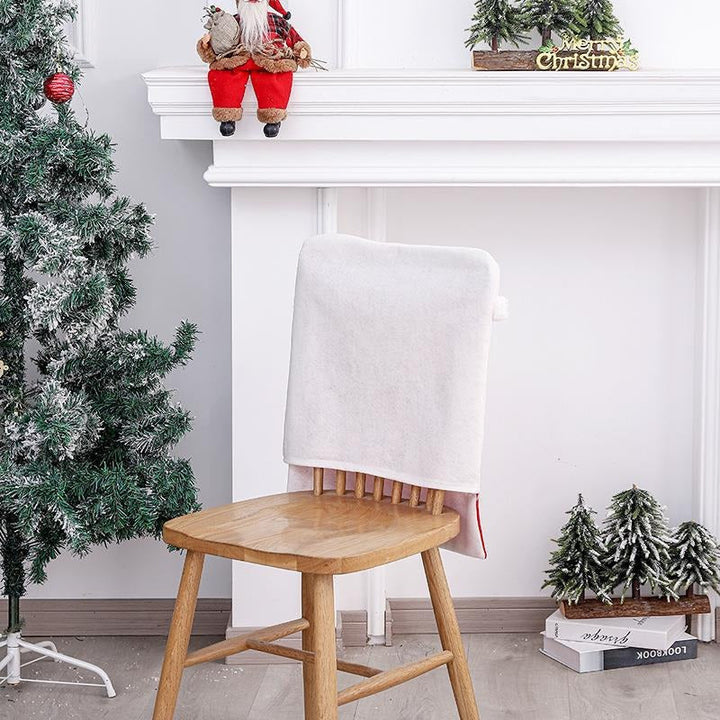 Christmas Chair Cover – Festive Gnome Velvet Decor