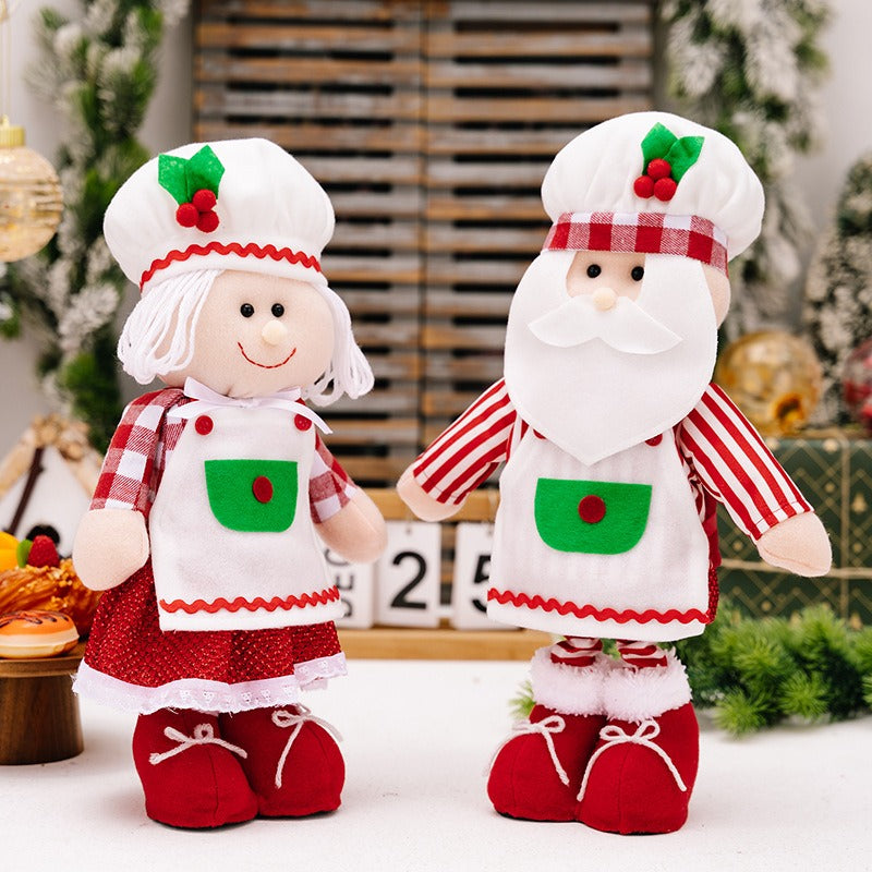 Christmas Chef Doll Pair – Playful Holiday Table Decor