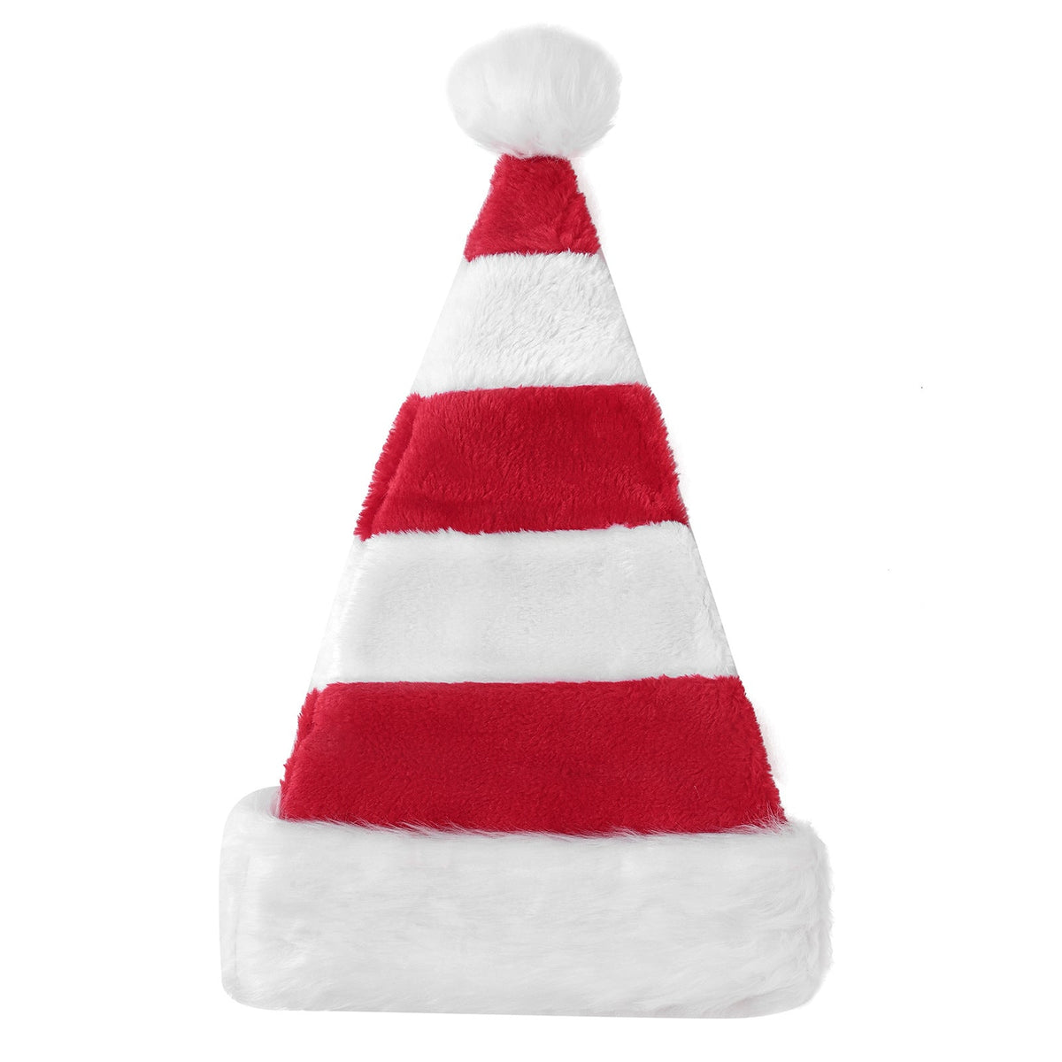Children's Christmas Hat – Plush Red Green Stripes