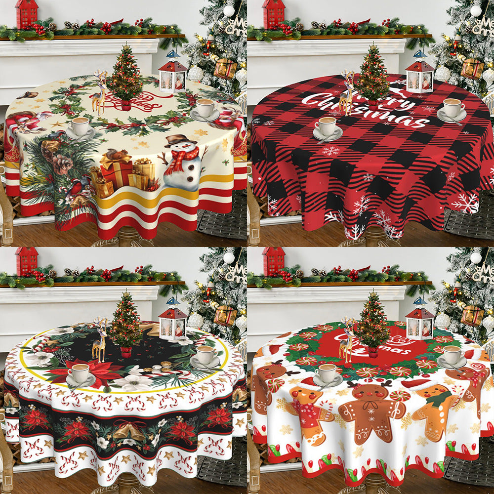 Christmas Round Tablecloth for Festive Holiday Tables