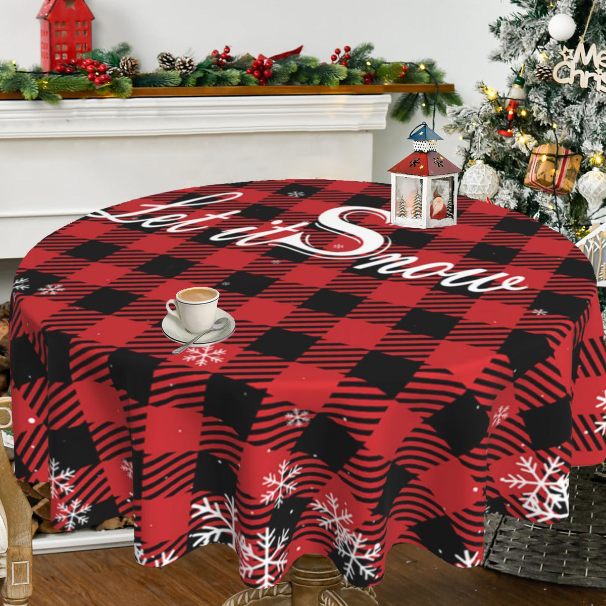 Christmas Round Tablecloth for Festive Holiday Tables