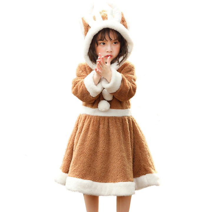 Christmas Reindeer Costume Dress for Girls | Plush