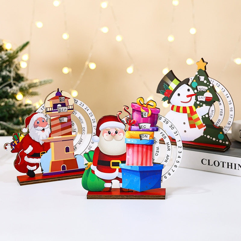 Christmas Countdown Calendar Wooden Holiday Decor