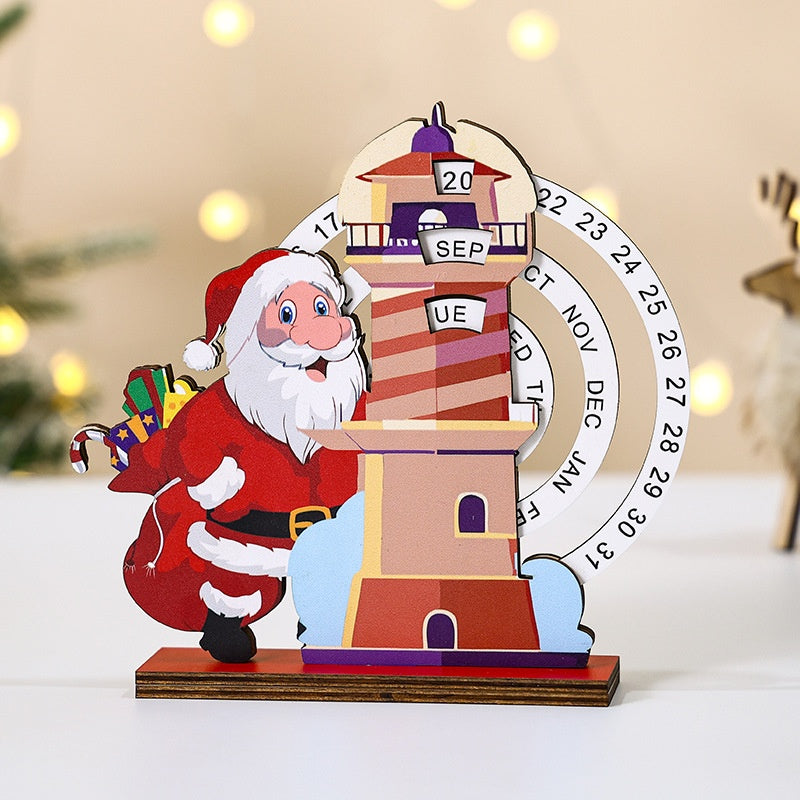 Christmas Countdown Calendar Wooden Holiday Decor
