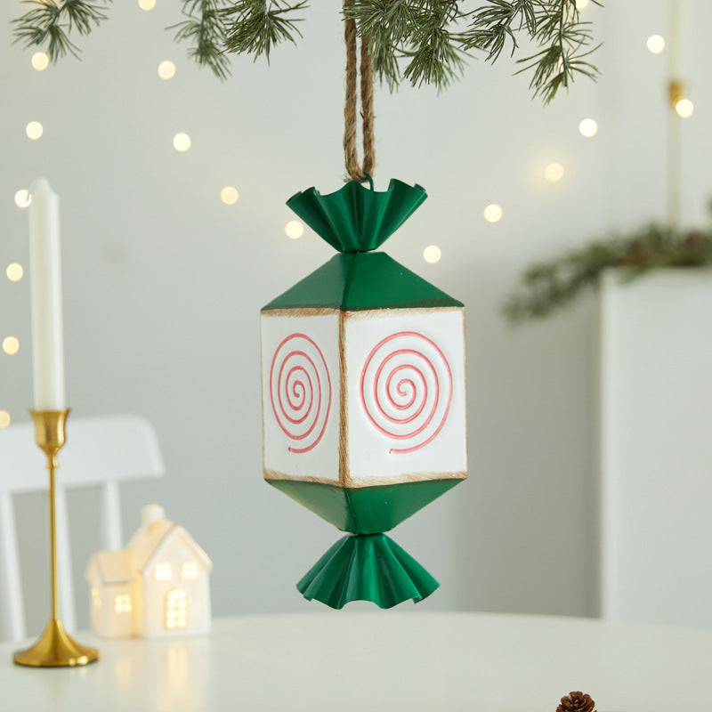 Candy-Shaped Iron Christmas Ornaments, 3-Piece Set