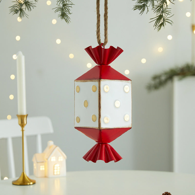 Candy-Shaped Iron Christmas Ornaments, 3-Piece Set