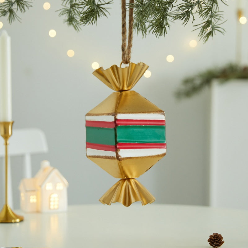 Candy-Shaped Iron Christmas Ornaments, 3-Piece Set