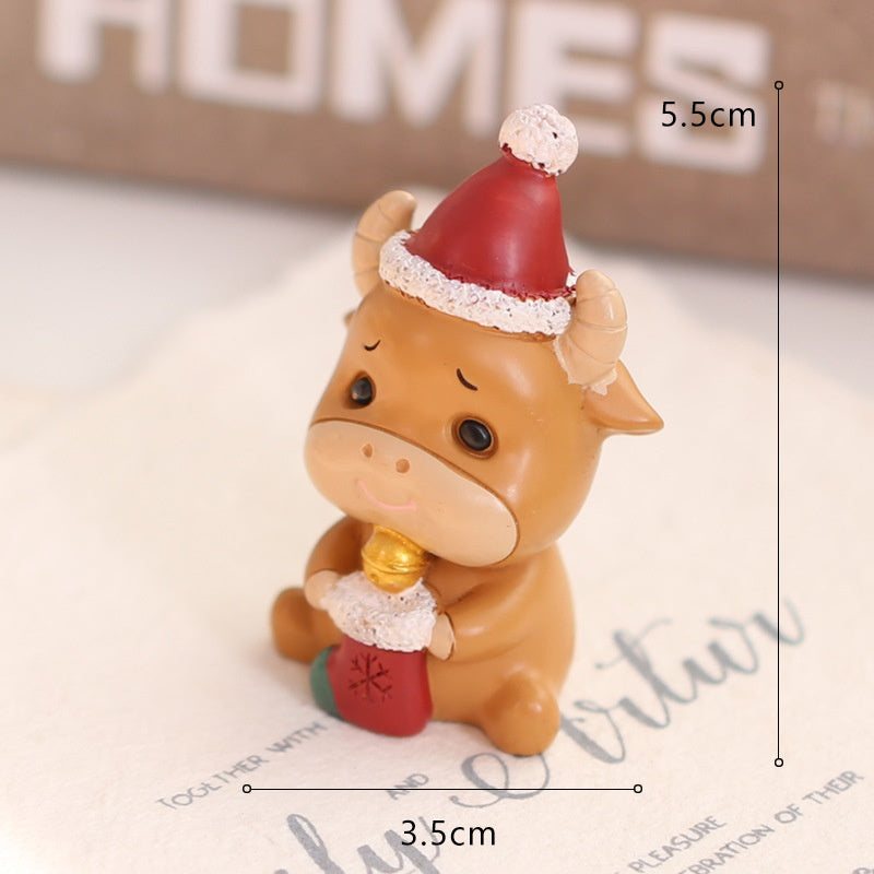 Resin Snowman & Reindeer Ornament Set for Christmas Trees