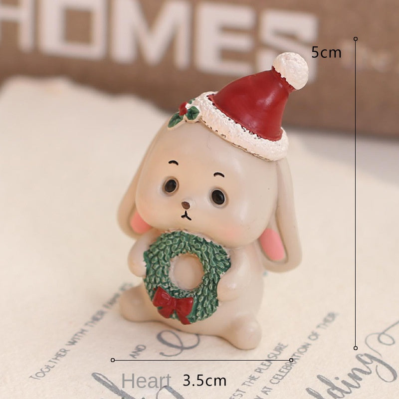 Resin Snowman & Reindeer Ornament Set for Christmas Trees