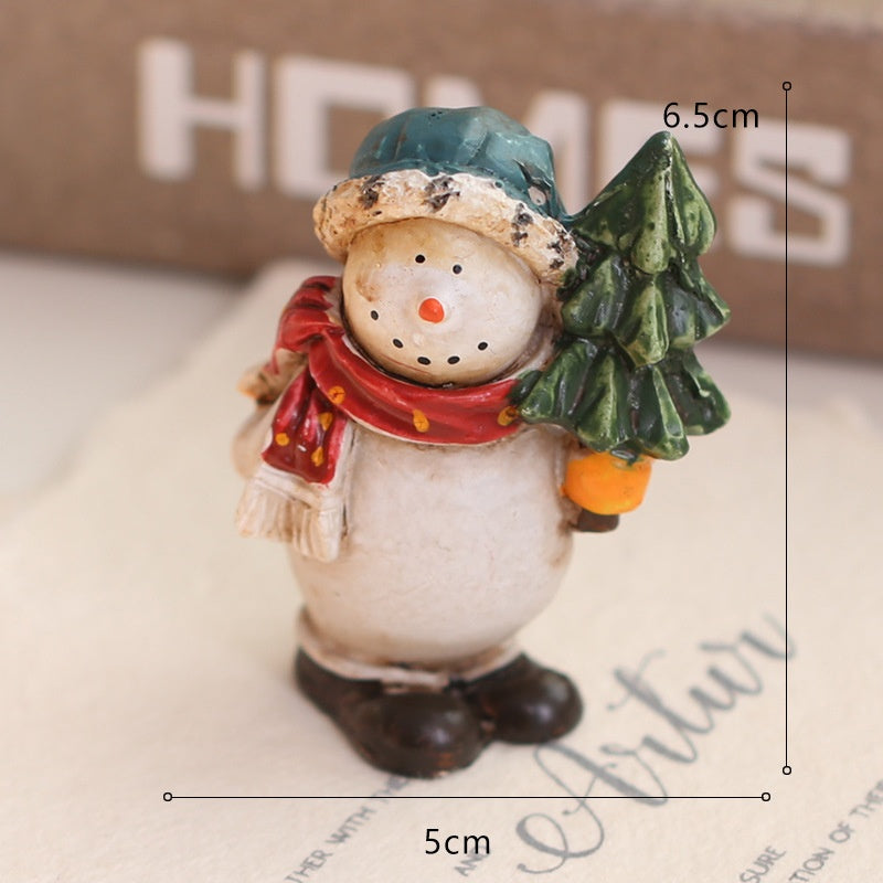 Resin Snowman & Reindeer Ornament Set for Christmas Trees