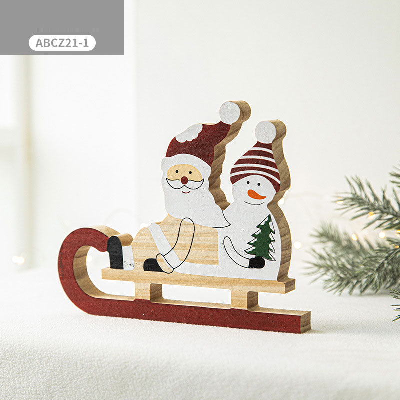 Wooden Santa Star Ornament Set for Rustic Christmas Decor