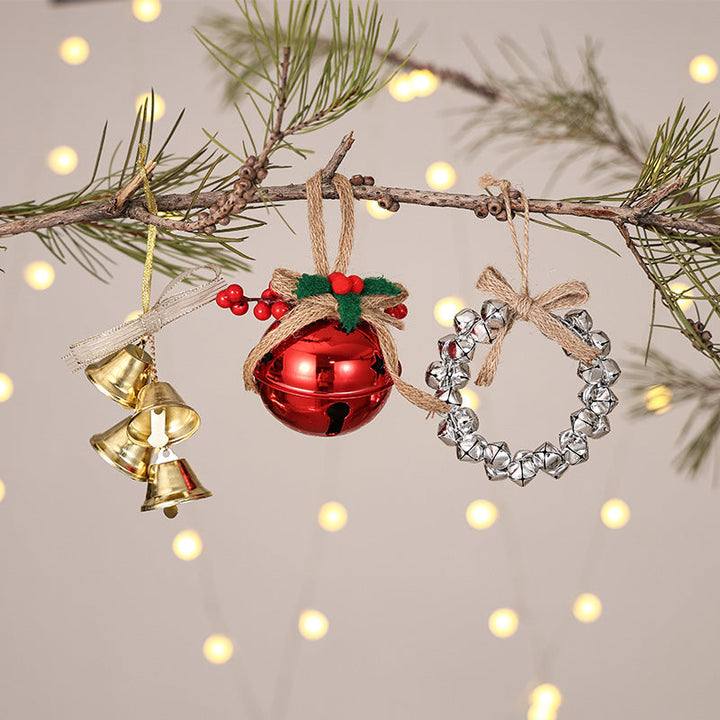 Christmas Bell Wreath Ornament for Rustic Tree Decor