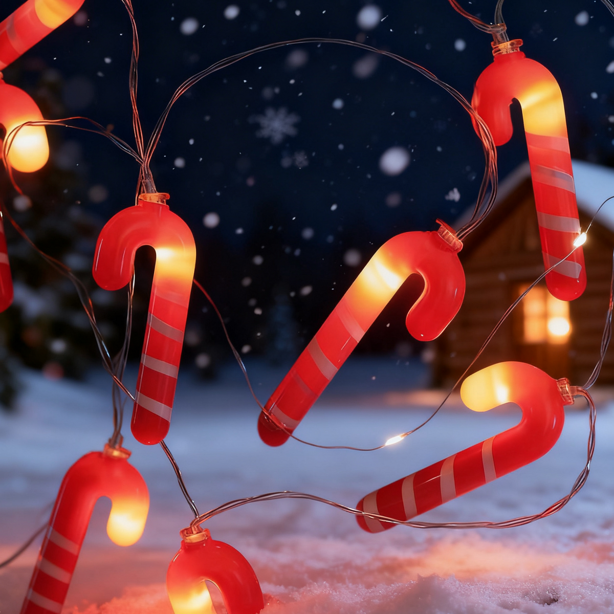 LED Candy Cane String Lights for a Warm Holiday Glow