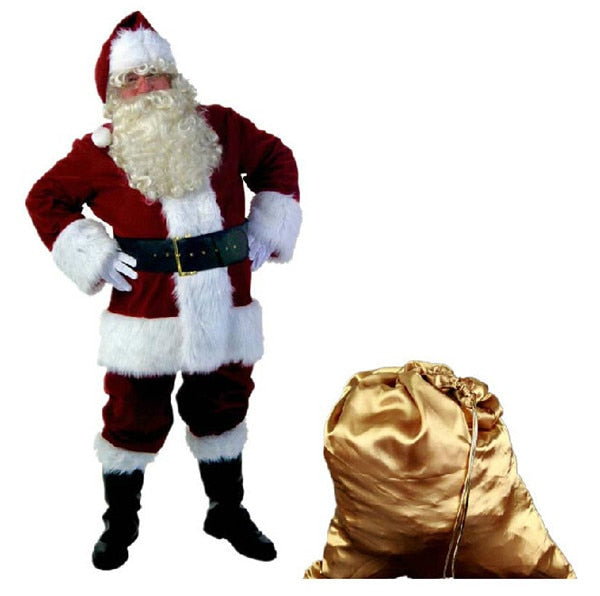 10-Piece Santa Claus Costume Set for Instant Holiday Fun