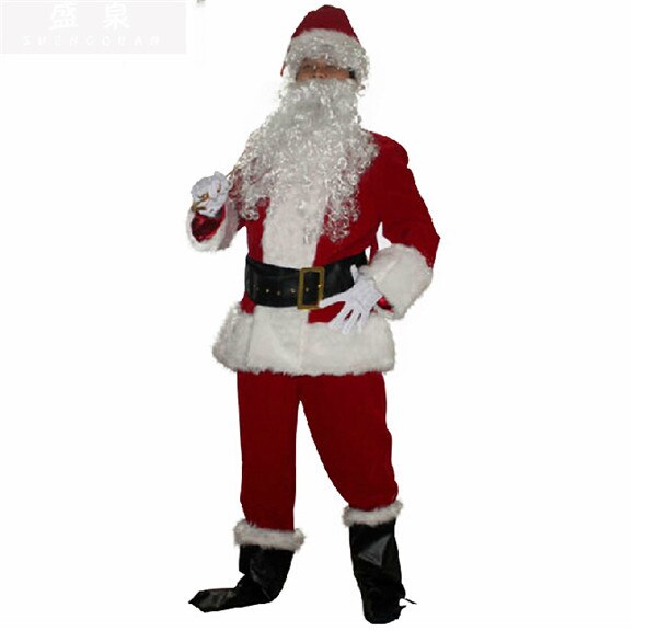 10-Piece Santa Claus Costume Set for Instant Holiday Fun