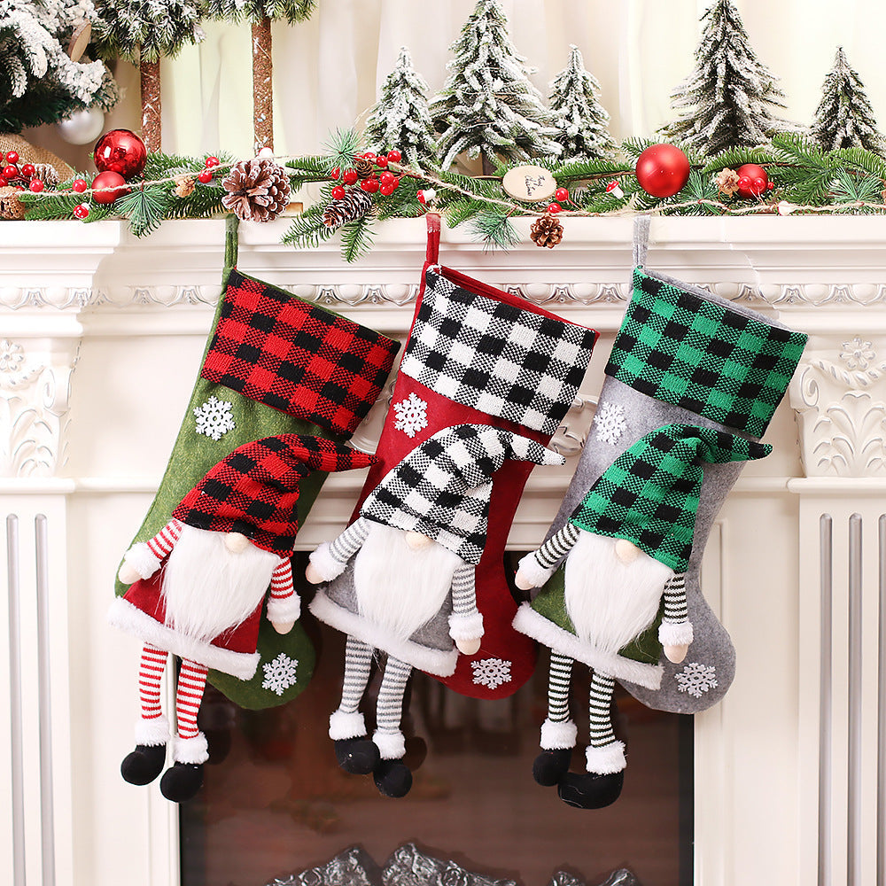 Christmas Gnome Stocking Decor for Festive Mantels