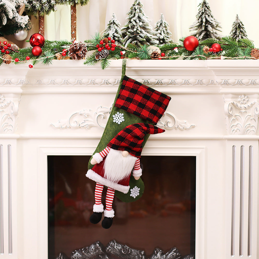 Christmas Gnome Stocking Decor for Festive Mantels
