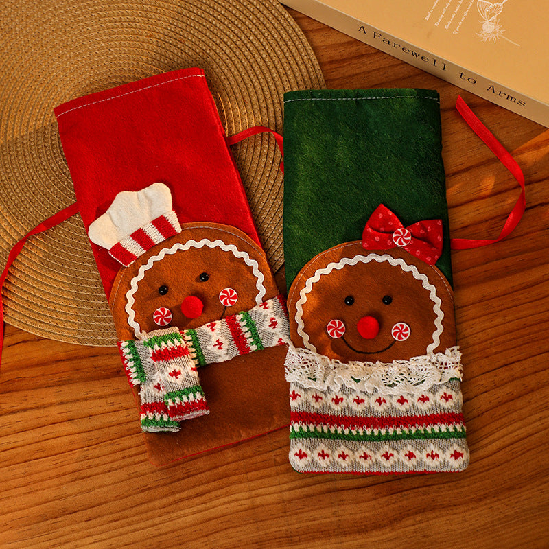 Christmas Bottle Covers – Gingerbread Holiday Décor